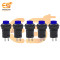 12mm Blue Push Button Switch | SPST | Momentary | AC 125V 3A / AC 250V 1.5A | Self-Lock Pack of 5